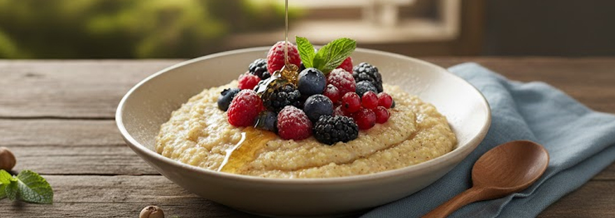 Hirsebrei mit Waldfrüchten
